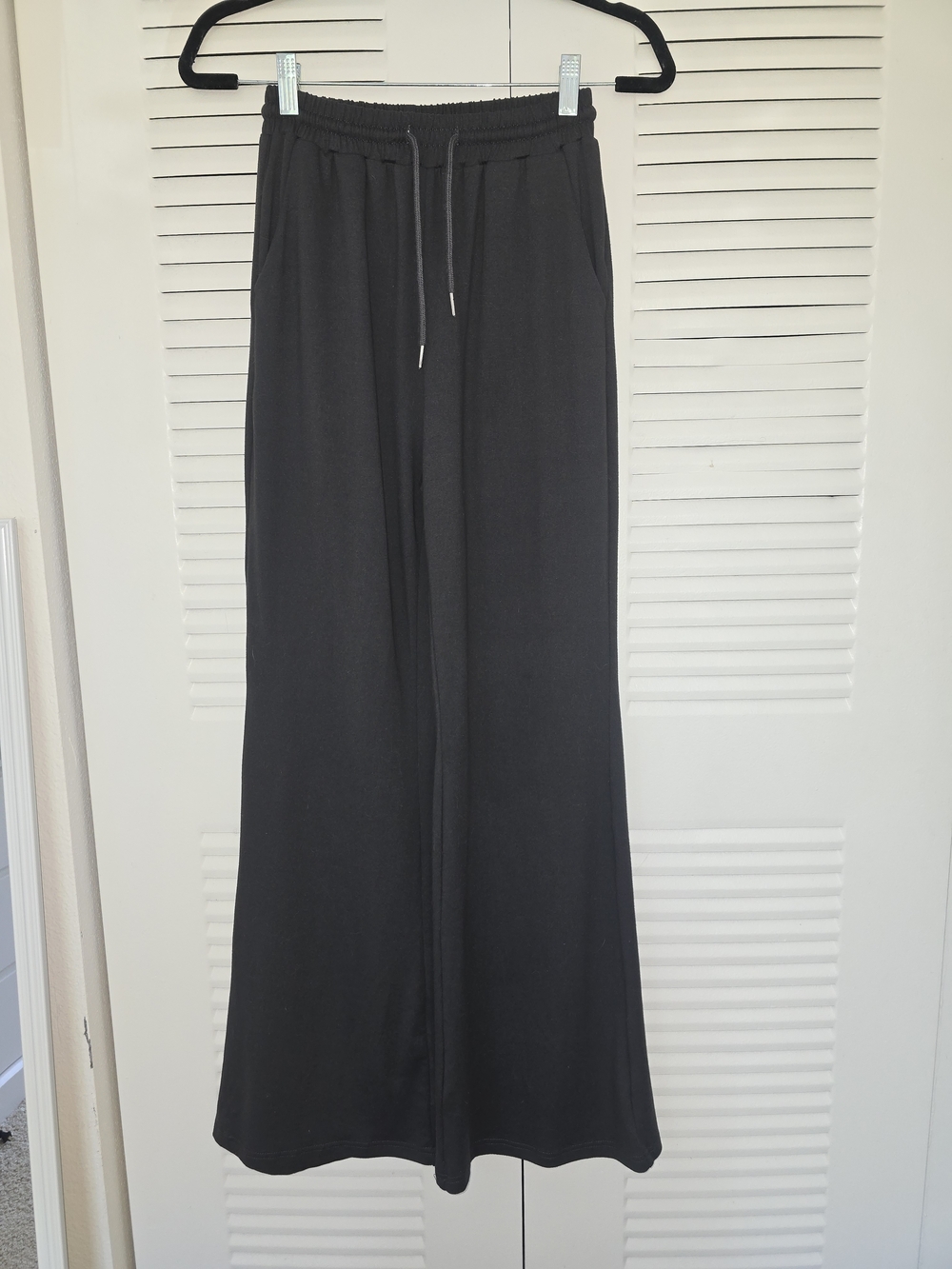 Black Wide Leg Drawstring Pants